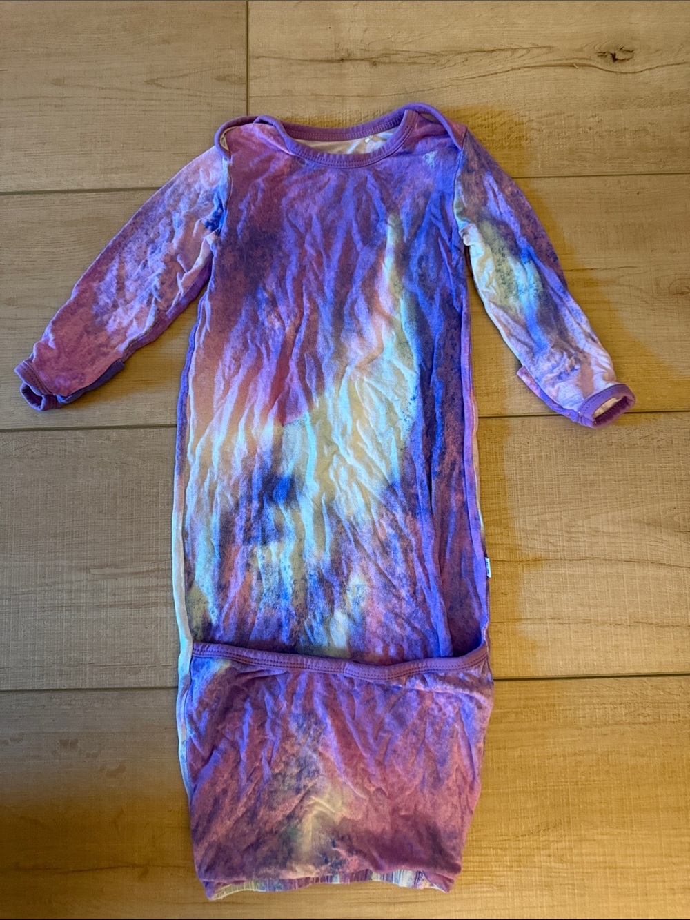 Little Sleepies Bamboo Newborn Baby Pastel Tie-Dye One Piece Pajamas